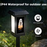 Personalized Cute Pet-in-Ghost Hug Solar Garden Light with Name and Photo Courtyard Decor Halloween Gift for Family Friend Pet Owner