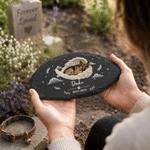 Personalised Angel Wings Pet Photo Garden Stone with Name and Year Memorial Sympathy Gift for Pet Owner Lover