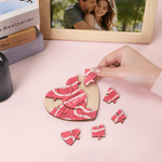 Personalised 12 Reasons I Love You Heart Wooden Puzzles with Name Anniversary Wedding Gift for Couple Husband Wife