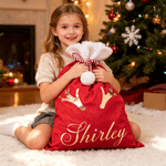 Personalized Name Velvet Santa Sack with Pom Pom Large Capacity Christmas Gift Bag Christmas Gift for Kids Family  Friends