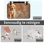 Gepersonaliseerde voermat met huisdierfoto in olieverfstijl en naam woondecoratie verjaardagscadeau voor katten- honden- en huisdierliefhebbers