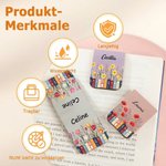 Personalisiertes magnetisches Lesezeichen | mit Geburtsblume und Namen | PU-Leder | Geburtstag Weihnachten Geschenk für Leseratten und Buchliebhaber 8