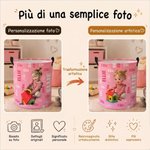 Cesta portaoggetti personalizzata, con foto in stile cartone animato, nuvola di parole e nome - Regalo di compleanno per bambini