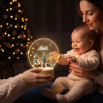 Personalised 3D-Style Artwork Woodland Animal LED Night Light with Name and Seven-Color Light Christmas Gift for Kids New Parents