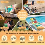 Personalisiertes farbenfrohes Strandtuch mit Doodle-Namen | mit optionalem Turnbeutel | saugfähig | Sommerurlaub Geburtstag Geschenk für Frauen Kinder
