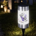 Personalised Half Butterfly Half Birth Flower Solar Garden Light with Text Garden Decor Memory Sympathy Gift for Loss of Relatives 3