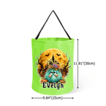Personalisierte Halloween-Tasche im Kürbis-Design mit LED-Beleuchtung und Namensaufdruck – Halloween-Geschenk für Kinder zum „Süßes oder Saures“-Spielen