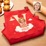 Personalised Cute Cartoon Illustration Style Apron and Chef Hat Set with Name and Photo Baking Party Birthday Gift for Kids Children