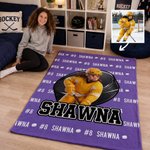 Personalized 3D-Effect Artwork Cartoon Character Sportball Design Throw Blanket with Name and Number Birthday Gift for Sport Lovers