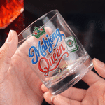 Personalised 3D-Effect Artwork Mahjong Crown Themed Durable 10 oz Whisky Glass with Name Birthday Party Anniversary Gift for Man Woman