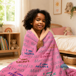 Personalised 3D-Effect Artwork Cartoon Character Hooded Blanket with Photo and Name Home Decor Encouragement Birthday Gift for Family Kids