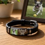 Personlig, justerbart armbånd med bilde av kjæledyret, navn og dato – minnegave og trøst til kjæledyrseiere, kjæledyrelskere og venner