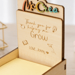 Personalized Big Heart Little Minds Flower Butterfly Sticky Note Holder with Title and Name Back to School Teacher's Gift for Teachers Educators