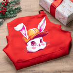 Personalized Cute Easter Bunny Adjustable Kid Apron Chef Hat Set with Pocket and Name Kitchen Use Easter Birthday Gift for Kids