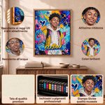 Stampa su tela personalizzata, con foto in stile pittura a olio e graffiti - Regalo per la nuova casa o compleanno per famiglie e amici