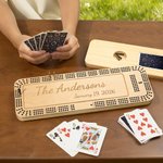 A Gift That Tells Your Family's Story - Personalized Engraved Text Cribbage Set for Game Lover
