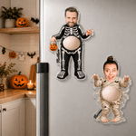 Personalized Squishy Belly Shockproof Acrylic Fridge Magnet with Name and Photo Home Decor Halloween Gift for Couple Friends