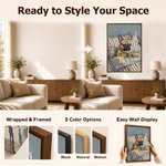 Personalised Oil Painting Style Pet Reading in Bed Photo Canvas Prints with Text Home Decor Housewarming Birthday Gift for Pet Lovers