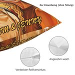 Personalisierter Kissenbezug mit Karikatur vom Foto | Dekokissen mit Namen | Jahrestag, Hochzeits- & Partnergeschenk für Paare, Freunde & Familien