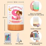 Personalisiertes Nachtlicht mit 3D-Cartoon-Figurenmotiv | mit Initiale und Namen | Schlafzimmerdeko | Geburtstagsgeschenk für Jungen und Mädchen