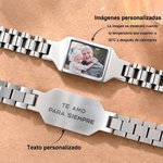 Pulsera personalizada con foto termosensible y texto grabado regalo de cumpleaños y Día del Padre para papá y hermano
