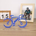Personalized Minimalist Line 3d Printing Bicycle Ornament with Name Desk Decor Birthday Gift for Men Cycling Enthusiasts