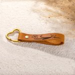 Personalized Retro Leather Birth Flower Keychain with Engraved Name Birthday Wedding Gift for Her