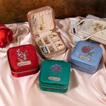 Personalisierte Samt Vintage Geburt Blume Schmuck-Box mit und Name Muttertag Geburtstag Brautparty Geschenke für sie