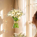 Personalized Wedding Bouquet Photo Stained Glass Effect Acrylic Suncatcher Ornament Home Decor Wedding Gift for Bride Newlywed