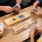 A Gift That Tells Your Family's Story - Personalized Engraved Text Cribbage Set for Game Lover