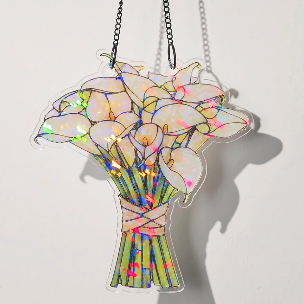 Personalised Wedding Bouquet Photo Stained Glass Effect Acrylic Ornament Home Decor Wedding Gift for Bride Newlywed 5