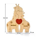 Personalisiertes Giraffen-Familienpuzzle aus Holz mit 2–5 Namen | Wohn Zimmer Deko | Babyparty Geburtstag Geschenk für Mama Familie