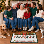 Personalised 1-8 Christmas Stockings Anti-Slip Doormat with Name Home Decor Christmas Gift for Family Parent