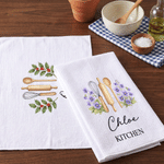 Personalized Birth Flower Baking Tools Super Absorbent Cotton Waffle Towel with Name Kitchen Use Housewarming Birthday Gift for Mom Grandma Baker