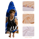 Personalized Graffiti Style Sport Photo Soft Hooded Blanket with Name and Number Daily Use Birthday Gift for Basketball Players Friends