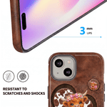 Personalised Cute Baby Highland Cow Heart Pattern Phone Case for iPhone with Name Birthday Gift for Highland Cow Lovers Friends