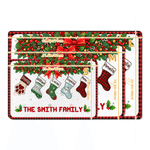 Personalised 1-8 Christmas Stockings Anti-Slip Doormat with Name Home Decor Christmas Gift for Family Parent