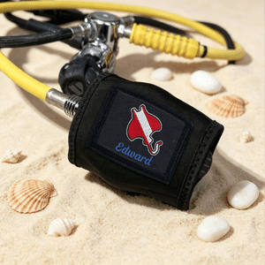Funda protectora personalizada para regulador de buceo con motivos de animales marinos y nombre: regalo de cumpleaños para buceadores