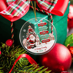 Personalised Santa Claus Snowman Christmas Tree 1-8 Names Glass Acrylic Ornament with Text and Year Home Decoration Christmas Gift for Family