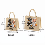 Personalized 3D-Style Character Artwork Halloween Wizard Vampire Ghost Large Jute Bag with Initial and Name Halloween Trick or Treat Gift for Kids