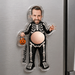 Personalized Squishy Belly Shockproof Acrylic Fridge Magnet with Name and Photo Home Decor Halloween Gift for Couple Friends