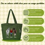 Sac en velours côtelé personnalisé avec personnage et cheval de dessin animé et noms - Style équestre - Cadeau anniversaire passionné de cheval