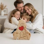 Personalised Wooden Giraffe Family Puzzle with 2-5 Names Home Decor Birthday Baby Shower Gift for Mum Family