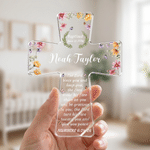 Personalised Baby Baptism Bible Verse Cross Acrylic Plaque with Name and Date Home Decor Baptism Catholic Gift for Newborn