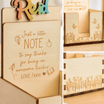 Personalized Big Heart Little Minds Flower Butterfly Sticky Note Holder with Title and Name Back to School Teacher's Gift for Teachers Educators