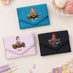 Personalised Cartoon Knitted Character Foldable Crochet Hook Organiser with Name Knitting Accessories Birthday Gift for Knitting Lover Gran