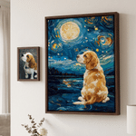 Photo personnalisée d'animal de compagnie dans le style de la peinture à l'huile – Reproductions sur toile « La Nuit étoilée » avec prénom – Décoration d'intérieur – Expédiée depuis les États-Unis – C