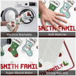 Personalised 1-8 Christmas Stockings Anti-Slip Doormat with Name Home Decor Christmas Gift for Family Parent
