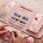 Personalised Cartoon Knitted Character Foldable Crochet Hook Organiser with Name Knitting Accessories Birthday Gift for Knitting Lover Gran