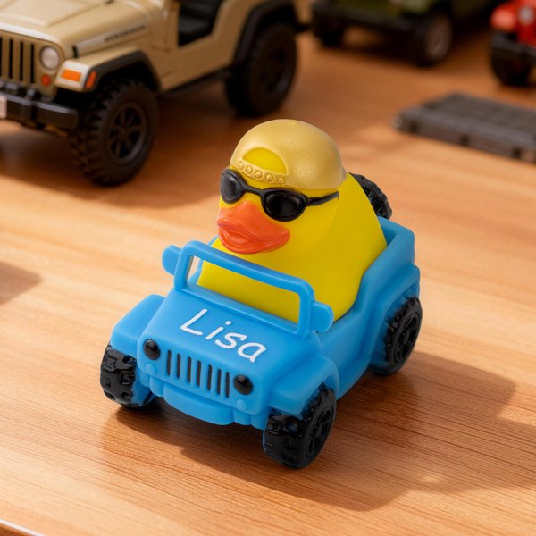 Personalised Cute Mini Jeep Rubber Duck with Name Interesting Car Accessory Birthday Gift for Jeep Owners